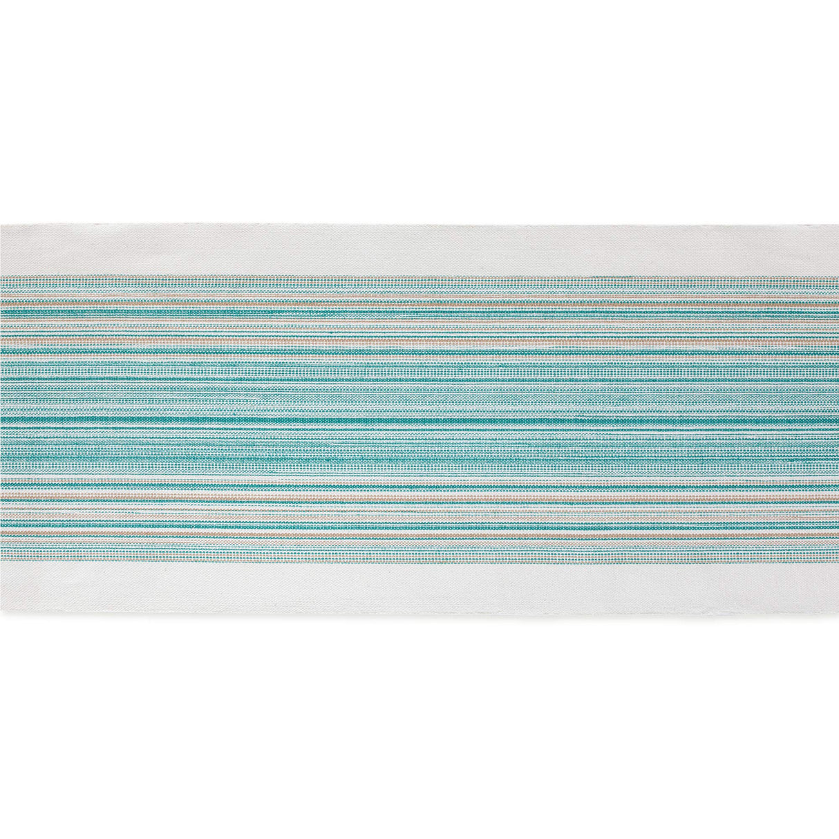 DII Everyday Collection Fringed Stripe Tabletop, Table Runner, 14x72, Teal DII