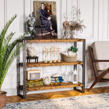 Industrial Vintage Brown 3-Tier Bookshelf by IRONCK - Sturdy Metal Frame & Spacious Storage IRONCK