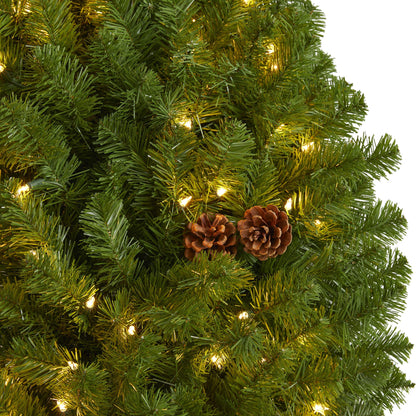 Nearly Natural 5ft. Giant Artificial Christmas Wreath with 280 Warm White Lights and Pine Cones