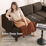 Busaurus 3 Seater Sofa Couch with Deep Seats, 89" Mid Century Modern Upholstered Sofa with Armrests, Comfy Couches for Living Room, Bedroom, Apartment and Office (Brown) Busaurus