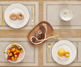 Aoztio Burlap Placemats Set of 4, 12 x 18 Inch Rustic Geometric Hollow Place Mats, Heat Resistant Placemats for Farmhouse Kitchen Table Decor, Coffee 4PCS Aoztio