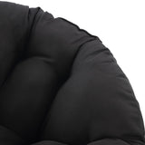 OSP Home Furnishings Wicker Papasan Chair with 360-Degree Swivel, Natural Frame with Black Cushion OSP Home Furnishings