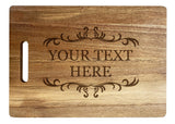 Custom Engraved Wooden Cutting Board Charcuterie Cheese Board Personalized with Custom Text or Message Acacia Wood (10 X 14) R and R Imports
