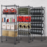 YSSOA Healsmart 5-Tier Heavy Duty Shelving Units Adjustable, 30 "D x 14" W x 65 "H Wire Shelf with 1000 lbs Capacity, Black HealSmart