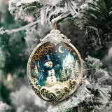 Christmas Ornament 2025 - Snowman Ornament, Snowman Ornaments for Christmas Tree, Christmas Tree Ornaments, Acrylic Christmas Ornaments, Suncatcher Effect Stained Glass Window Hanging, car Hanging KINGDUHU