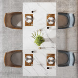 Tribesigns 63-Inch Rectangular Dining Table for 4 to 6, Modern Kitchen Table with Faux Marble Table Top and Stylish Metal Legs, White and Gold Dinner Tables for Dining Room, Kitchen Tribesigns