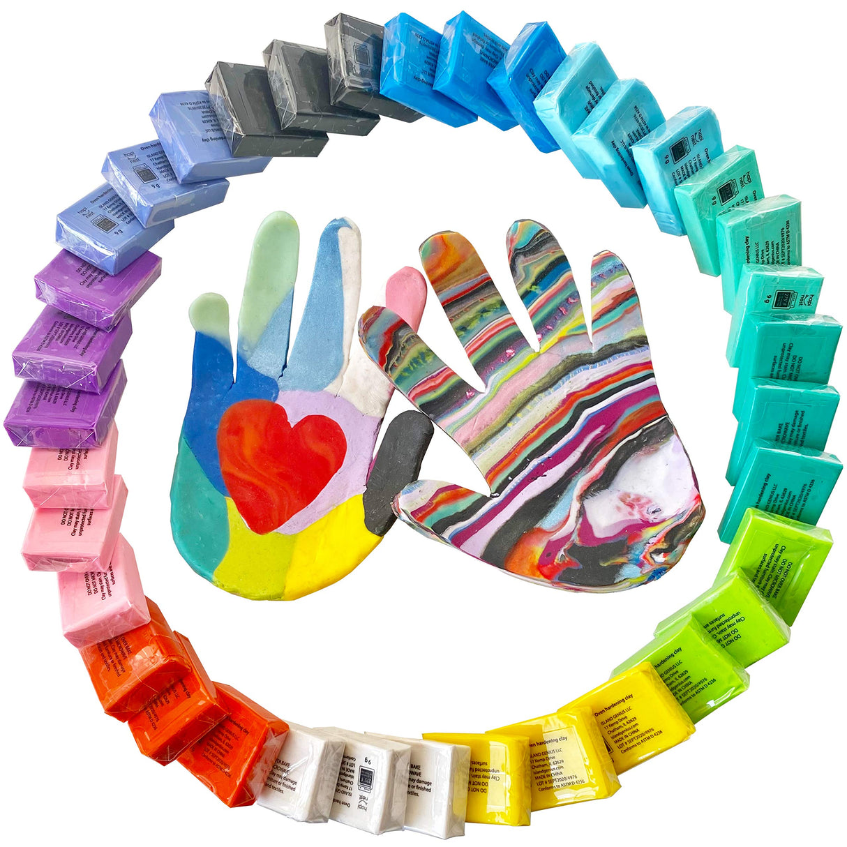 Hapinest Make Your Own Clay Handprint Bowl Kit for Kids, Art and Crafts for Boys & Girls, Kids DIY Craft Kit, Clay Bowl Handprint Kit for Kids, Handprint Kit Clay Craft Kit Ages 6 7 8-12 & Up Hapinest