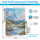 Upigi Diamond Painting Kits for Adults,Landscape Scenery DIY 5D Diamond Art Kits for Beginners,Round Full Drill Landscape Scenery Mountains Gem Art Crafts Kit for Home Wall Decor 12 x 16 Inch Upigi