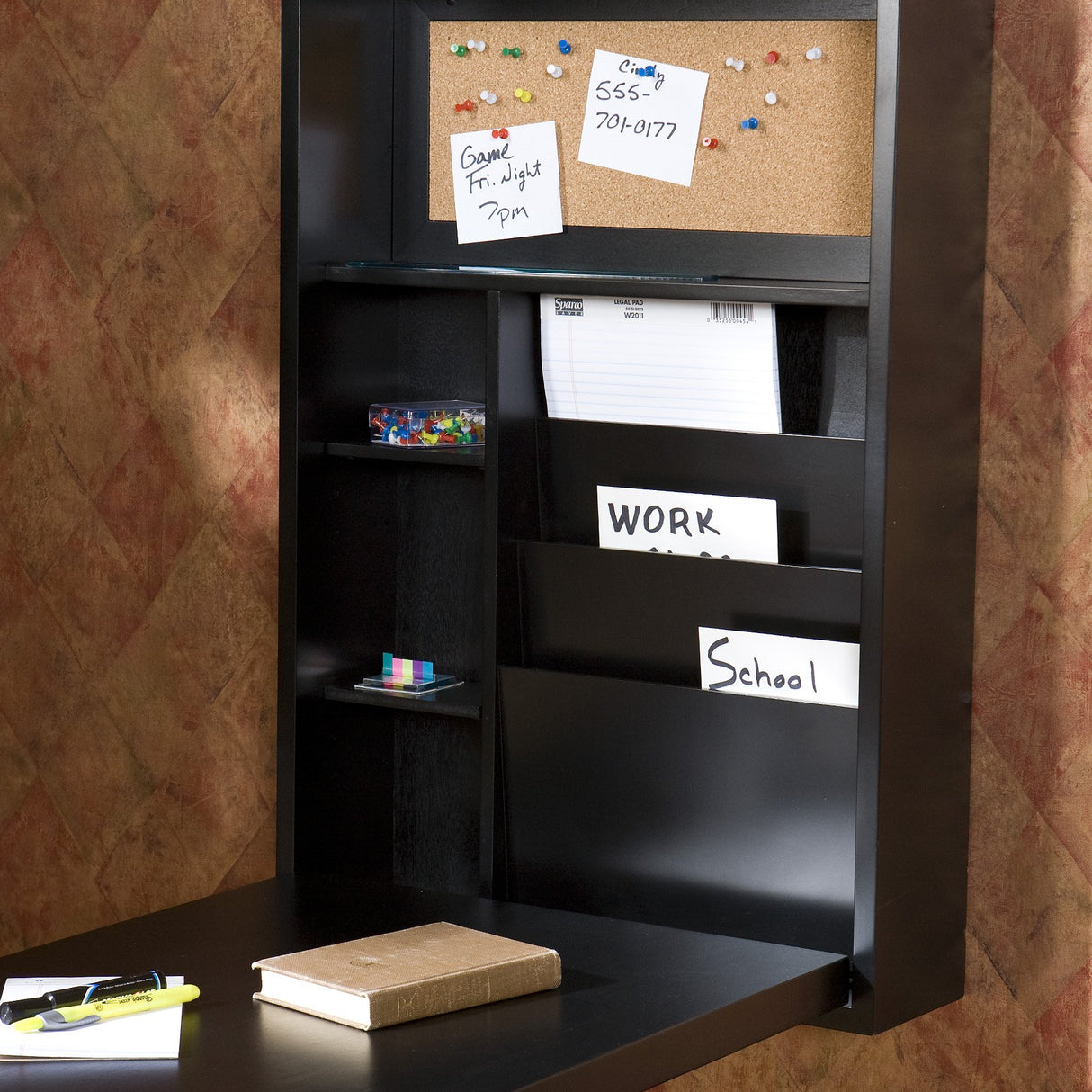 SEI Furniture Convertible Desk, 32.00 in. H x 22.00 in. W x 6.00 in. D, Black SEI Furniture