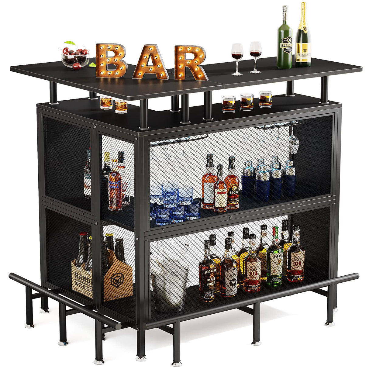 LITTLE TREE Home Bar Unit Mini Liquor Table Cabinet LITTLE TREE