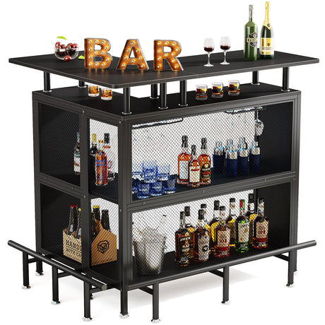 LITTLE TREE Home Bar Unit Mini Liquor Table Cabinet LITTLE TREE