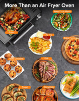 Nuwave Bravo Pro Smart Air Fryer Toaster Oven Combo, Airfryer Convection Oven Countertop, 12-in-1 Functions with Quicker & Even Crisp Technology, 1800W, 50-450°F, PFAS-Free, 21QT, Black Nuwave