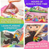 Craftikit ® Award-Winning Unicorn and Princess Foil Art & Rainbow Scratch Art for Kids- 2-in-1 Arts and Crafts Kit for Kids Ages 4-10 - Unicorn Crafts for Girls Ages 4, 5, 6, 7, 8, 9, 10 Craftikit