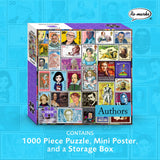 Re-marks Famous Authors Postage-Stamp Collage Puzzle, 1000 Piece Jigsaw Puzzle for All Ages Re-Marks