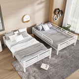 Bellemave Full XL Over Full XL Bunk Bed with Headboard and Build in Ladder, Heavy Duty Bunk Beds with Guardrail, Convertible Bunk Bed, Easy Assemble, Mattress Not Included, White Bellemave