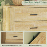 HUAHUU Dresser for Bedroom with 12 Drawers, 60'' Wide Mid Century Modern Dressers, Natural Wood Grain, Chests of Drawers TV Stand, Large Storage Organizer, Closet, Entryway, Natural HUAHUU