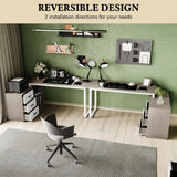 ARTPOWER L Shaped Computer Desk with 3 Drawers and Shelf,55" Large Home Office Corner Desk with Storage Cabinet,Computer Table for PC Executive Writing Study Work,Reversible Gaming Desk,Walnut ARTPOWER