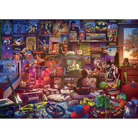 an Afternoon in The 80s Retro 1000-Piece Jigsaw Puzzle by Rachid Lotf | Brain Teaser Activity for Kids and Adults | 28 x 20 Inches Toynk
