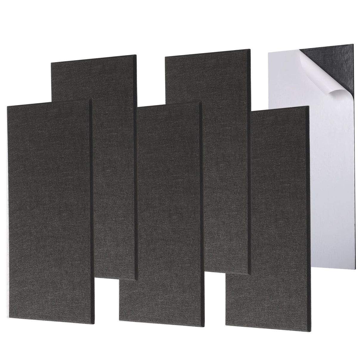 6 Pack Self-adhesive Acoustic Panels,15.75" X 31.5" X 0.47" Soundproof Wall Panels, High Density Beveled Edge Sound Absorbing Panels, Acoustic Treatment for Studio Home and Office (Black) ENSEPST