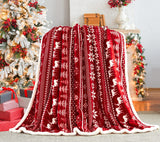 Touchat Red Sherpa Christmas Throw Blanket, Fuzzy Fluffy Soft Cozy Blanket, Fleece Flannel Plush Microfiber Blanket for Couch Bed Sofa (50" X 60", Red Reindeer) Touchat