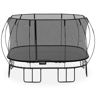Springfree Square Outdoor Backyard Trampoline w/Safety Flexi Net Enclosure & Soft Edge Mat - Springless Recreational and Fitness Trampolines for Kids, Adult and Family Jumping