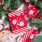 WRAPAHOLIC Reversible Christmas Wrapping Paper - Mini Roll - 17 Inch x 33 Feet - Red Santa Claus and Stripes Design for Christmas, Holiday, Party Celebration WRAPAHOLIC