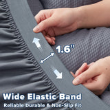 ELVEN HOME Twin Size Mattress Pad for Pain Relief, Pillow Top Cooling Twin Mattress Topper for Single Bed, Thick Fluffy Mattress Protector Cover Quilted Fitted Deep Pocket (39x75 inch, Grey) Elven Home