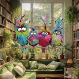 Diamond Art Hanging Kit for Adult,Special Shaped Rhinestone,DIY Acrylic 5D Diamond Art Painting Window Pendants Home Garden Wall Hanging Kits Hanging Ornament,Double Sided. (Bird) JJFox