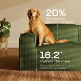 Marsail Modular Sectional Sofa, 111" L-Shaped Modular Sectional Couch with Deep Seat, Freely Combinable Sectional Clound Sofa for Living Room, No Assembly, Plush Corduroy Fabric, Green Marsail