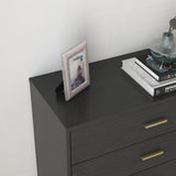 Panana Dresser for Bedroom with 4/5 Drawers, Wooden Chest of Drawers, Storage Organizer Unit Dressers for Bedroom, Living Room, Hallway, Nursery (Black, 5 Drawer) Panana