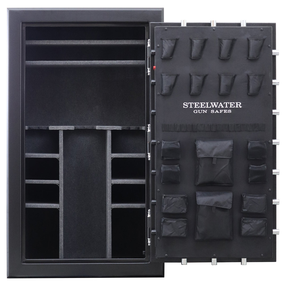 STEELWATER GUN SAFES New Improved Heavy Duty E.M.P Proof, 45 Long Gun, 2 Hour Fire Protection, Auto LED LIghts, Dehumidifier, Door Organizer, Interior Outlet, for Rifles and more. AMHD724228-EMP Steelwater Gun Safes
