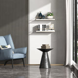 Shario White Floating Shelves - Set of 2, Wall Mounted Hanging Shelves with Golden Towel Rack, Decorative Storage Shelves for Bathroom, Kitchen, Living Room & Bedroom (White) Shario