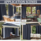 Kimunuk Gazebo Universal Replacement Privacy Curtain,10'X13' Gazebo Outdoor Waterproof Curtains, 4-Panels Sidewall Curtains with Double Zipper for Patio, Garden and Backyard (Only Curtains, Navy Blue) Kimunuk