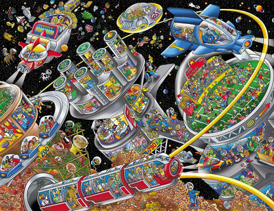 Springbok's 500 Piece Jigsaw Puzzle Space Town - Made in USA