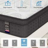 Yuewanshun Queen Mattress, 14 Inch Hybrid Queen Size Mattress in a Box with Gel Memory Foam, Medium Firm, Edge Support, Motion Isolation and CertiPUR-US, 60"*80"*14" Yuewanshun