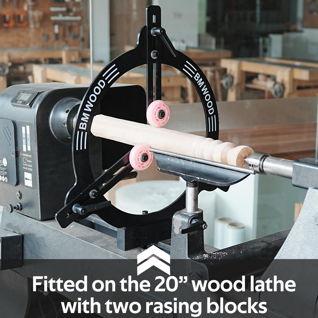 Woodturning Steady Rest MC-FS9 for 16inch,18inch and 20inch Swing Size Lathe for Spindle Woodturning. BMWOOD
