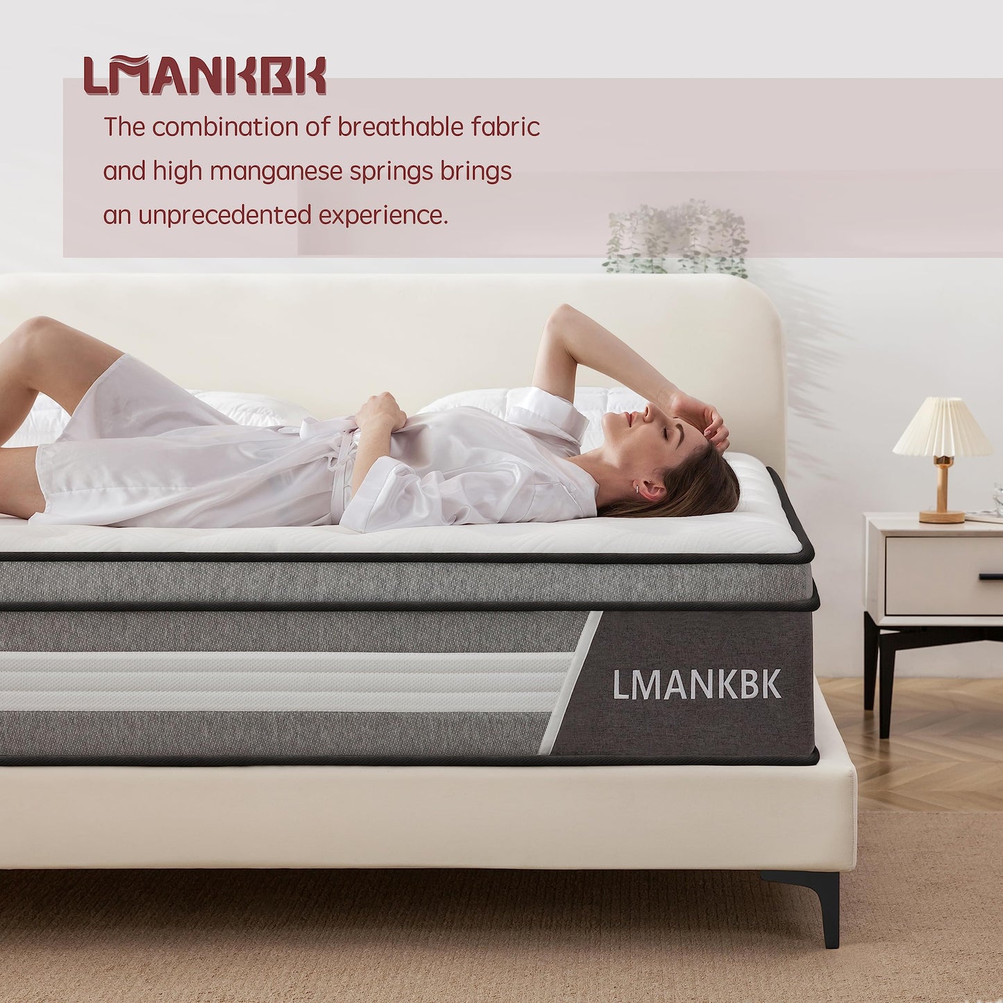 LMANKBK Queen Mattress, 10 Inch Innerspring Hybrid Mattress in a Box with Gel Memory Foam, Individually Wrapped Encased Coil Pocket Spring Mattress, Pressure Relief, Medium Firm Support,60"*80"*10"…