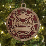 3" Laser-Cut Handcrafted Wooden Personalized Firefighter Christmas Ornament - Custom Fireman Holiday Decor with Solid Background McIntosh Woodworking & Laser Engraving