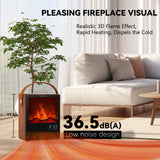 Portable Electric Fireplace Heater for Indoor Use,Fake Fireplace Space Heaters 1500W High Power,Small Fireplace with Realistic 3D Flame Effect,Mini Heater with Overheat and Tilt Protection YUCHANLUCK