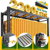 Bepatio 77" W Garage Shelving Storage Shelves, 3 Tier Metal Shelving Unit Heavy Duty for Storage, Adjustable Black Shelves for Commercial, Industrials, Garage, Basement, 77.2" W*23.7" D*66.2”H Bepatio