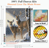 Puraikcmi DIY 5D Diamond Painting Kits Full Drill Round Diamonds Rhinestone Embroidery for Wall Decoration (Deer) Puraikcmi