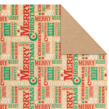 Hallmark Christmas Flat Wrapping Paper Sheets - Recyclable Kraft Gift Wrap Paper (12 Folded Sheets with Sticker Seals) Rustic Red Trucks, White Snowflakes, Merry Christmas Lettering Hallmark