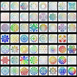 Augshy Mandala Stencils, 56 Pack Mandala Dot Painting Stencils for DIY Rock Art Projects on Wood Furniture Decoration (3.6x3.6 inch) Augshy