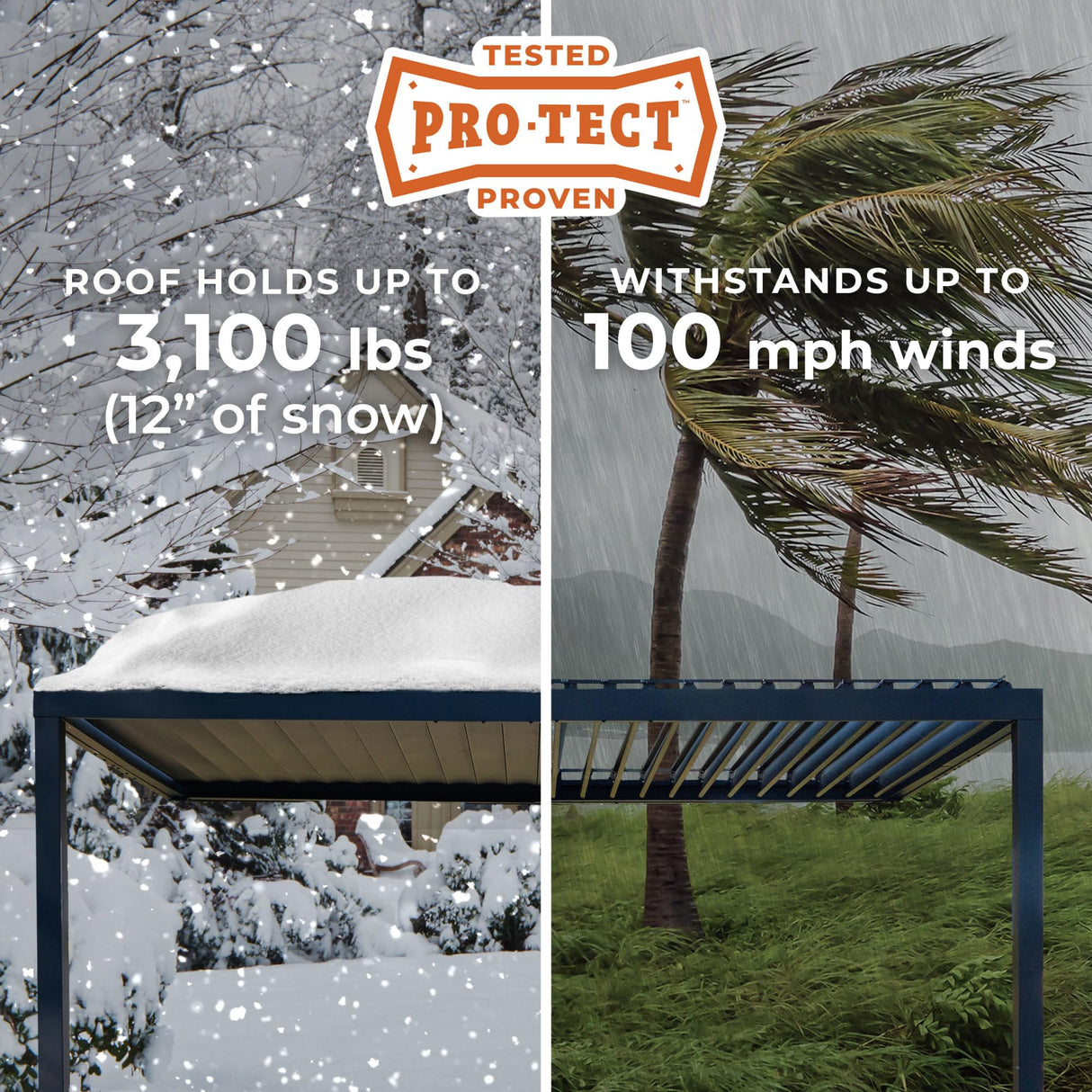 Backyard Discovery Evanston 16'x10' Galvanized Steel Wall-Mounted Louvered Pergola Kit with Adjustable Roof, Shade, Rain Protection, High-Wind Rating, PowerPort, Gutter System for Outdoor Patio, Deck Backyard Discovery