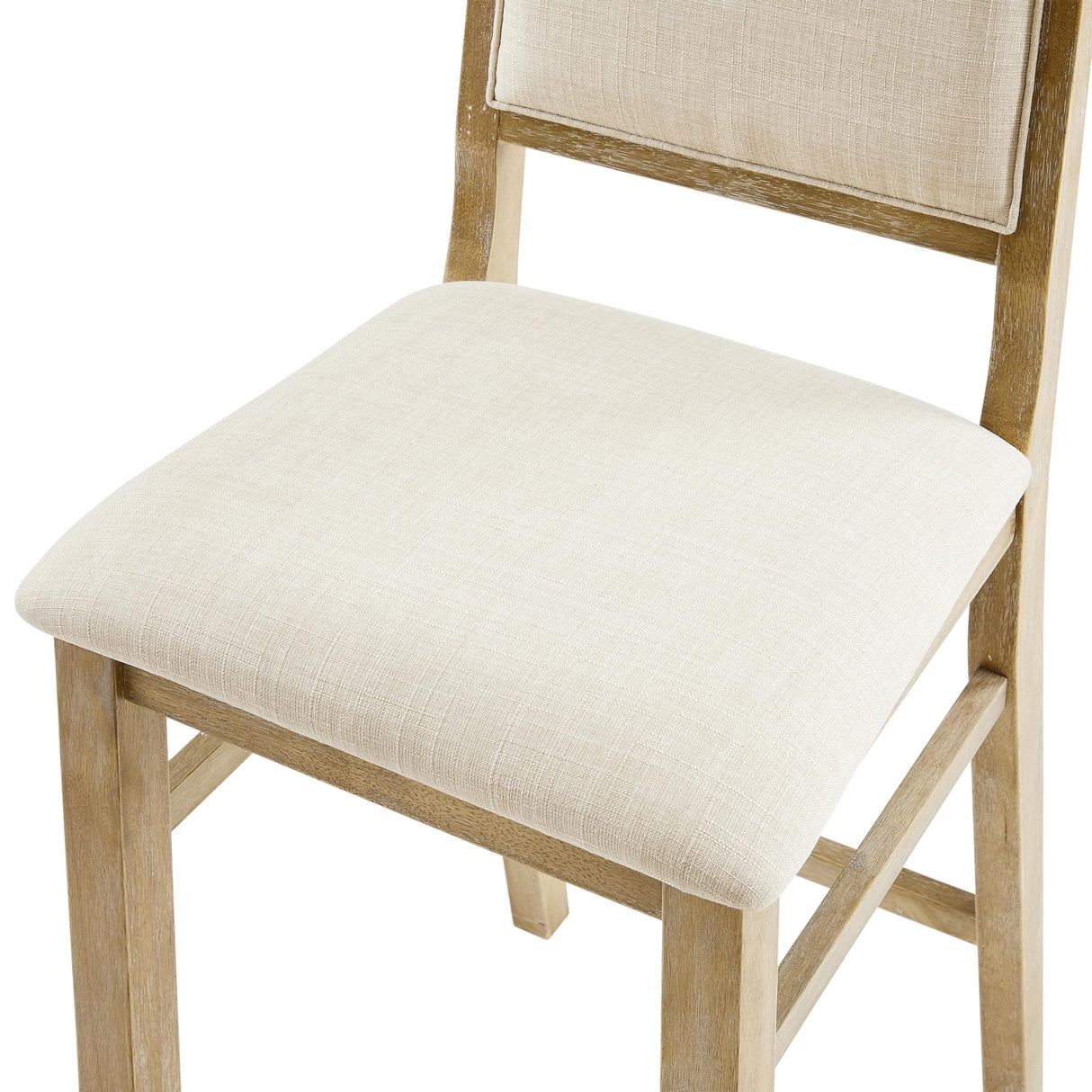 Crosley Furniture Joanna Farmhouse Upholstered Wood Counter Height Bar Stools Set of 2 for Kitchen Island, Rustic Brown/Creme Crosley Furniture