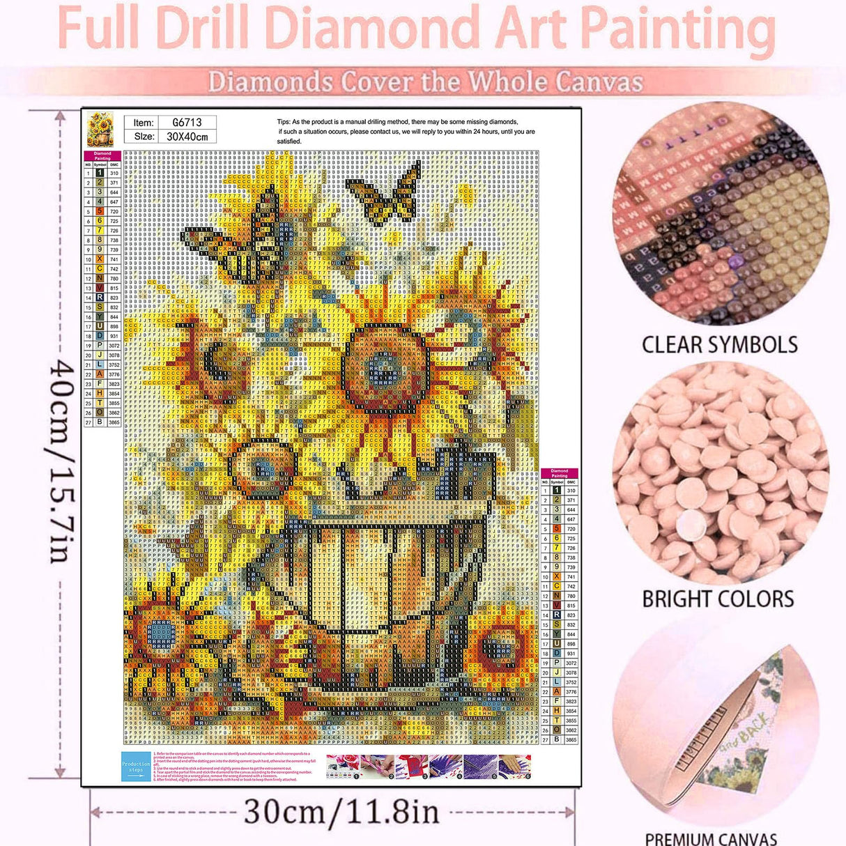 Sunflowers Diamond Art Kits for Adults-Butterflies Adult Diamond Painting Kits,Sunflowers Gem Art for Adults for Gift and Home Decoration(12x16inch) Arttoplus