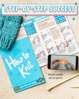 Complete Knitting Kit for Beginners - Learn to Knit Kit with Knitting Accessories Like Thick Beginner Yarn, Bamboo Needles for Beginners & More - Includes Video Tutorials & Written Guide Granny Squirrel