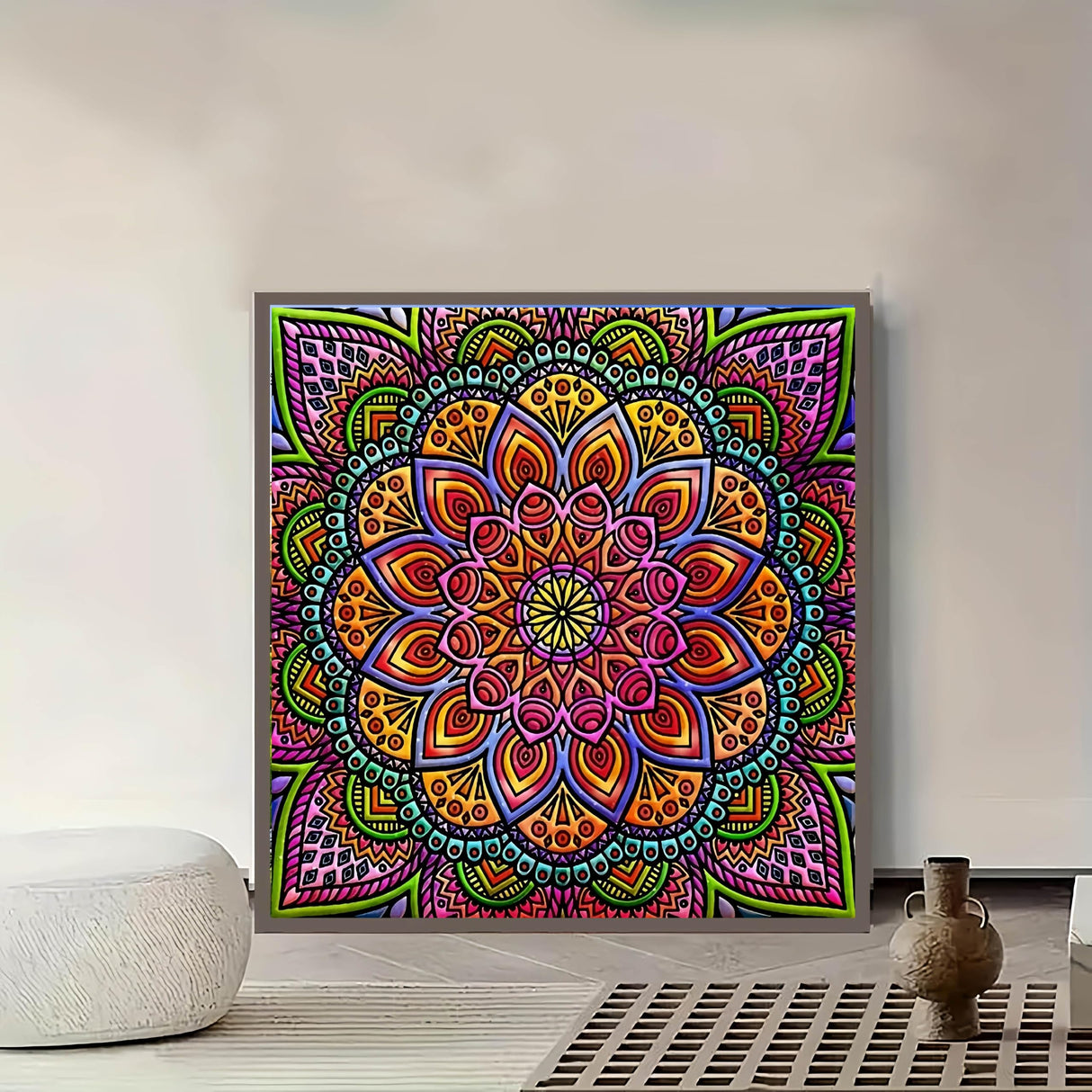 Diamond Paintings Kits for Beginners,Full Round Drill Diamond Arts Kits for Adults,Mandala Flower Paint by Diamond,5D DIY Diamond Painting Dot Gem Art, for Home Wall Decor 13.8x13.8 Inch GXGLLPZBY