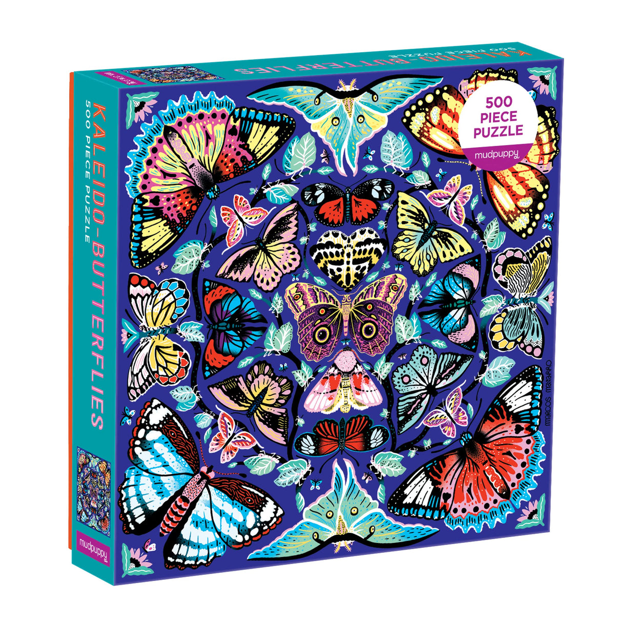 Mudpuppy Kaleido-Butterflies Jigsaw Puzzle, 500 Pieces, 20” x 20” – Ages 8+ – Colorfully Arranged in a Kaleidoscope View Pattern – Fun and Challenging Family Puzzle – Fun Indoor Activity Abrams