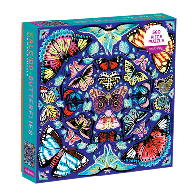 Mudpuppy Kaleido-Butterflies Jigsaw Puzzle, 500 Pieces, 20” x 20” – Ages 8+ – Colorfully Arranged in a Kaleidoscope View Pattern – Fun and Challenging Family Puzzle – Fun Indoor Activity